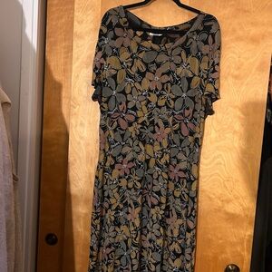 Coldwater Creek Multicolor Floral Long Sleeve Dress